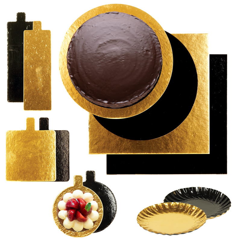 La grande innovation Tradiser du double-face alimentaire en or et noir pour la pâtisserie et les métiers de bouche.
