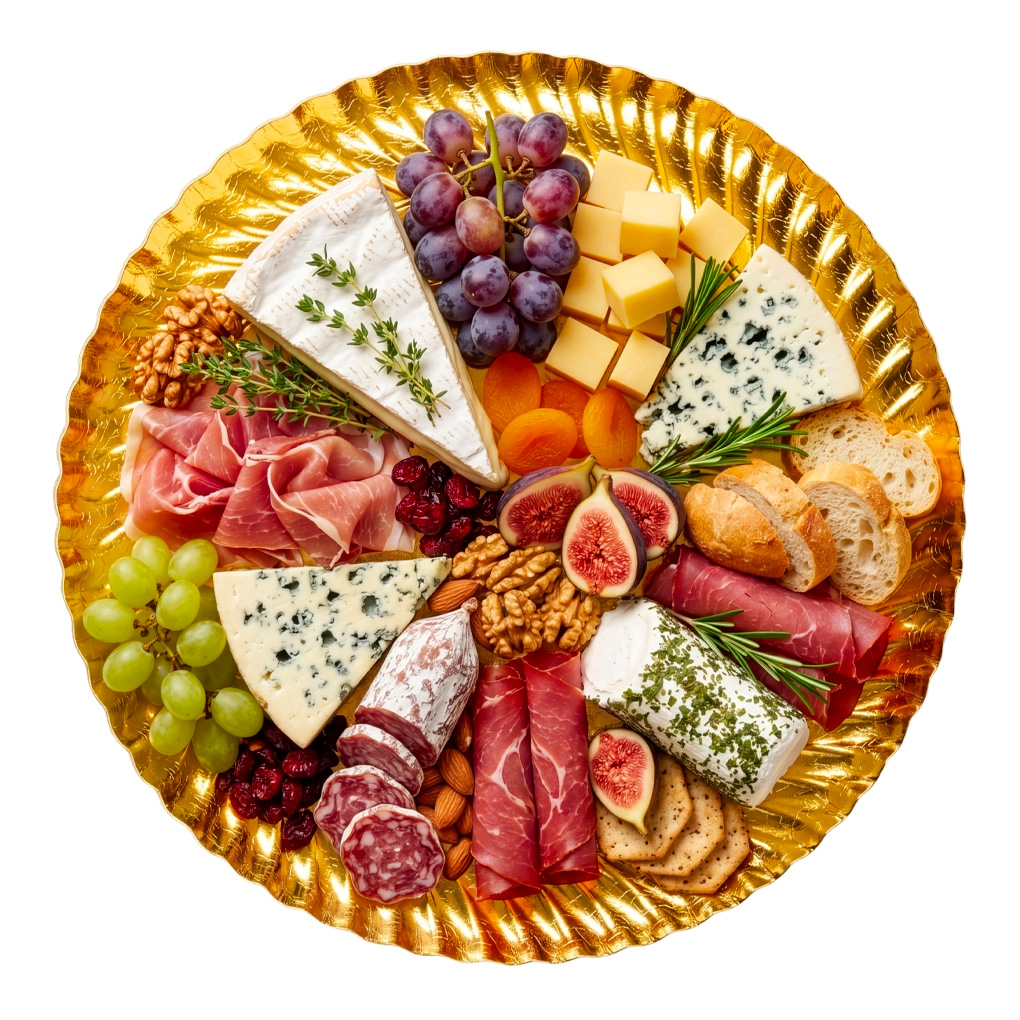 le plateau traiteur rond uni or